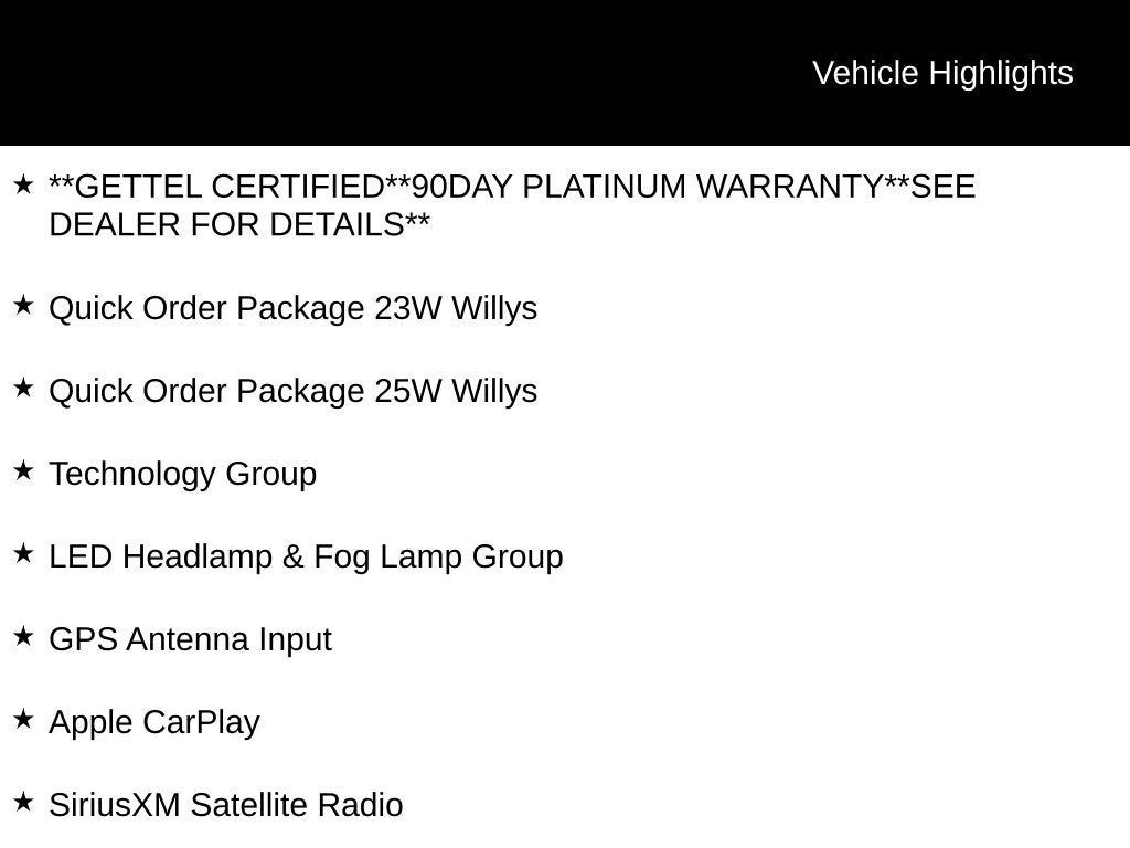 2021 Jeep Wrangler Willys