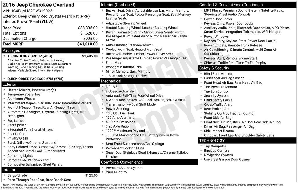 2016 Jeep Cherokee Overland