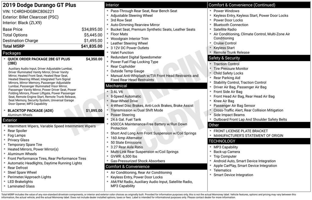 2019 Dodge Durango GT Plus
