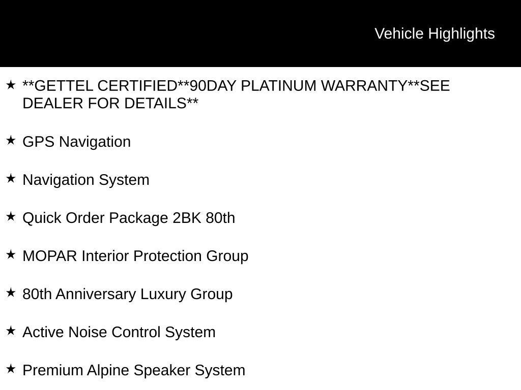 2021 Jeep Grand Cherokee 80th Anniversary Edition
