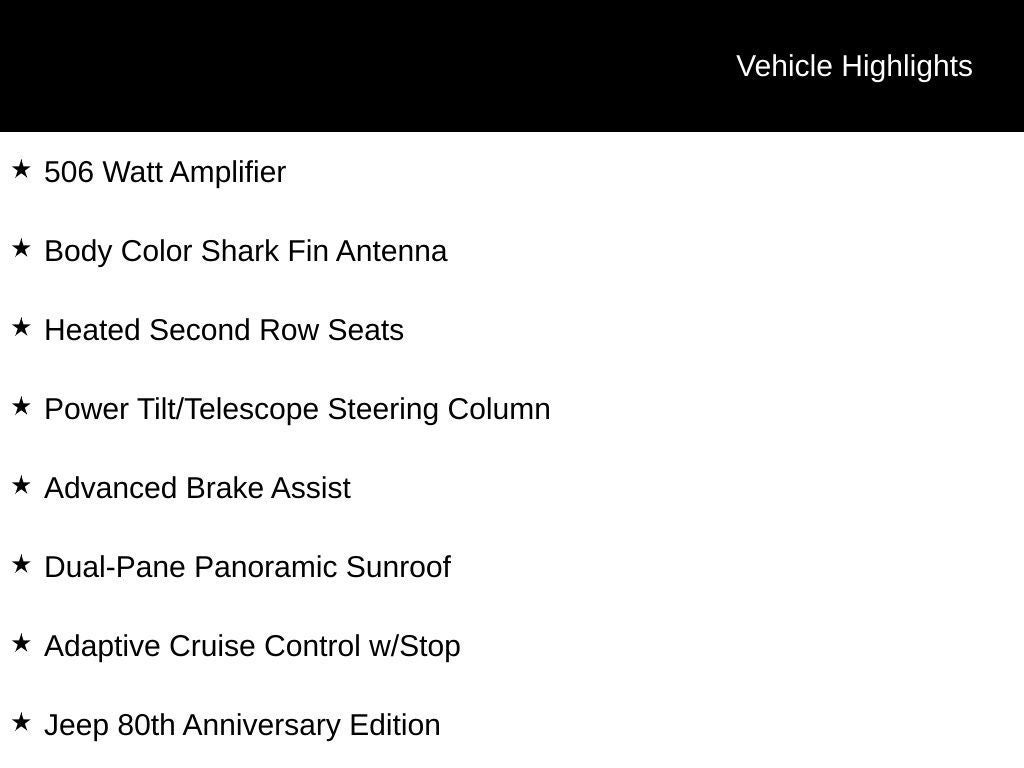2021 Jeep Grand Cherokee 80th Anniversary Edition