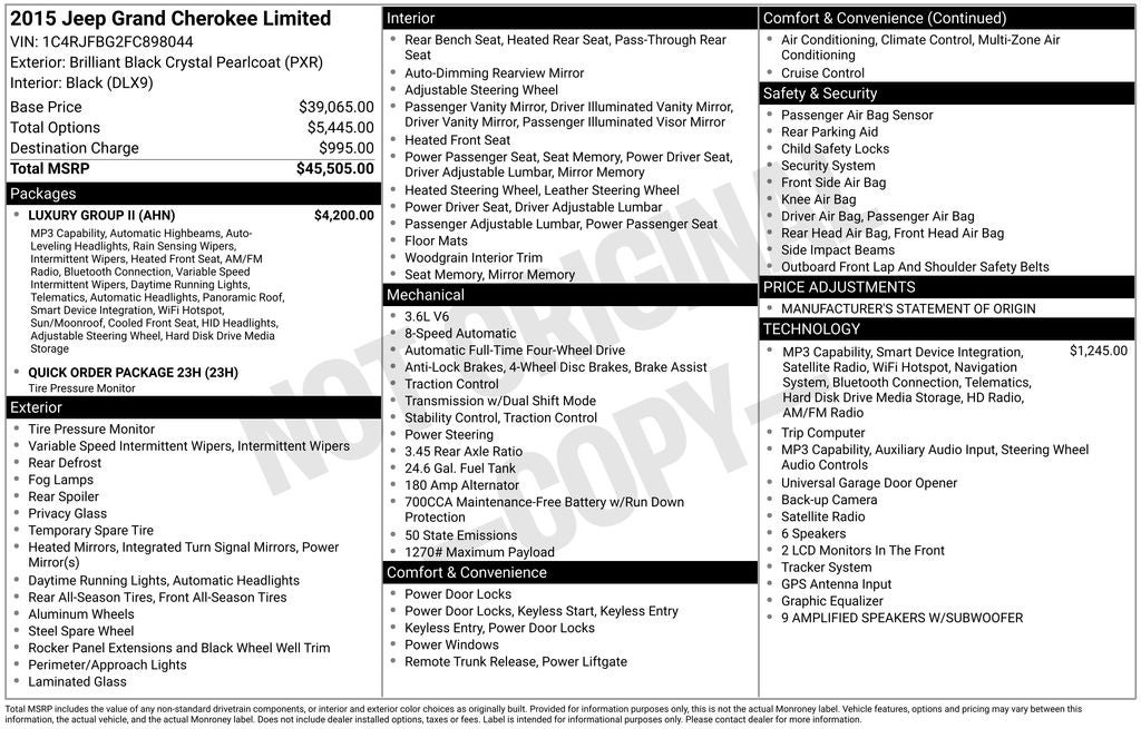2015 Jeep Grand Cherokee Limited