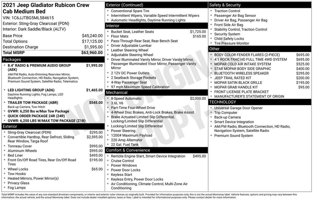 2021 Jeep Gladiator Rubicon