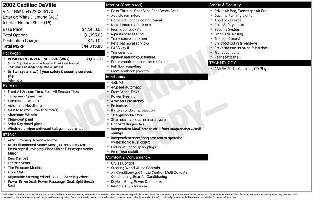 2002 Cadillac Deville Base
