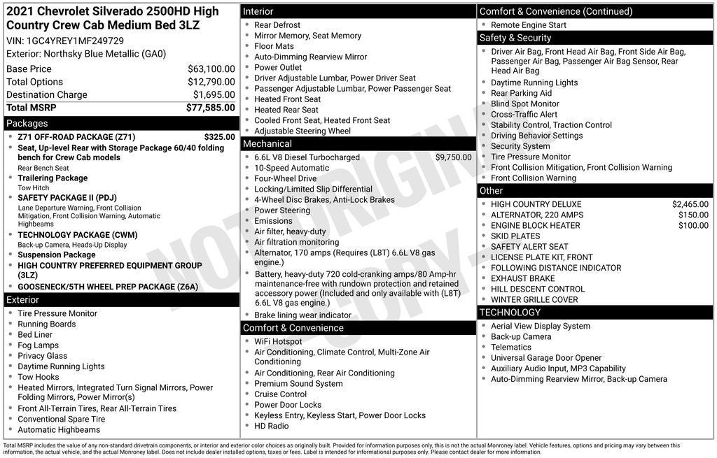 2021 Chevrolet Silverado 2500HD High Country