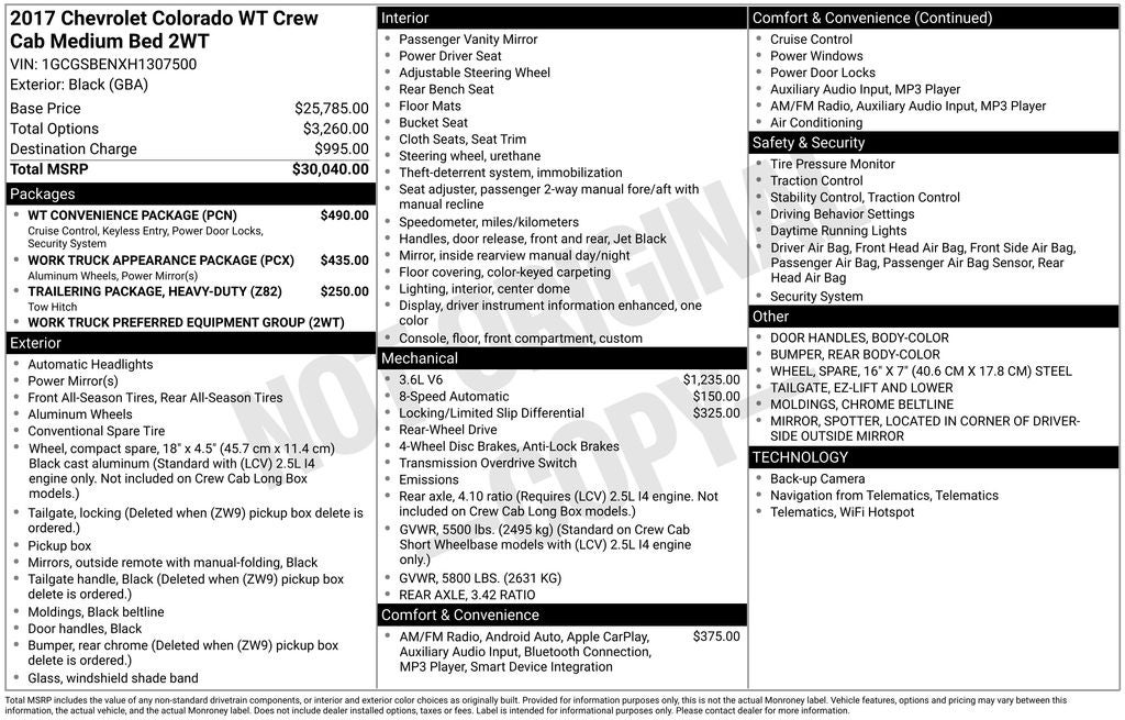 2017 Chevrolet Colorado Work Truck