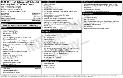 2020 Chevrolet Colorado Work Truck