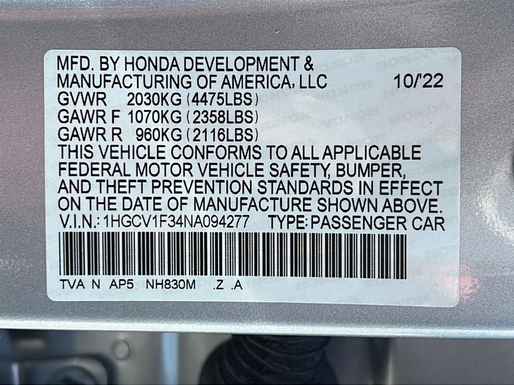 2022 Honda Accord Sport