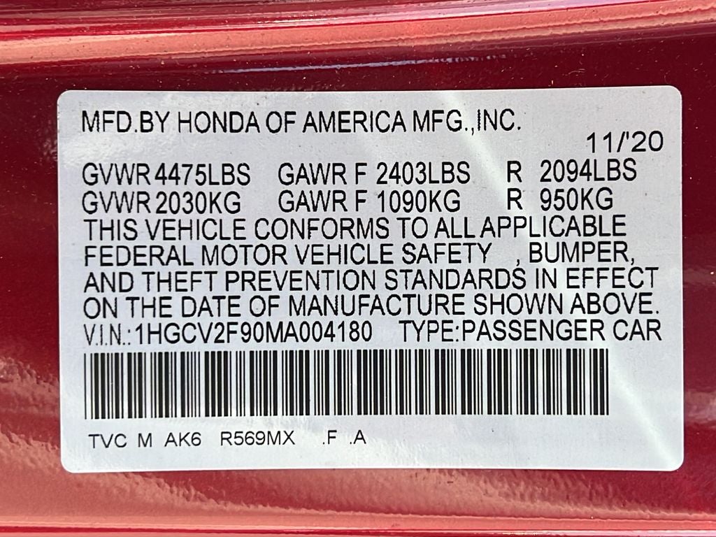 2021 Honda Accord Touring 2.0T
