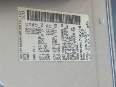 2019 Nissan Frontier SV