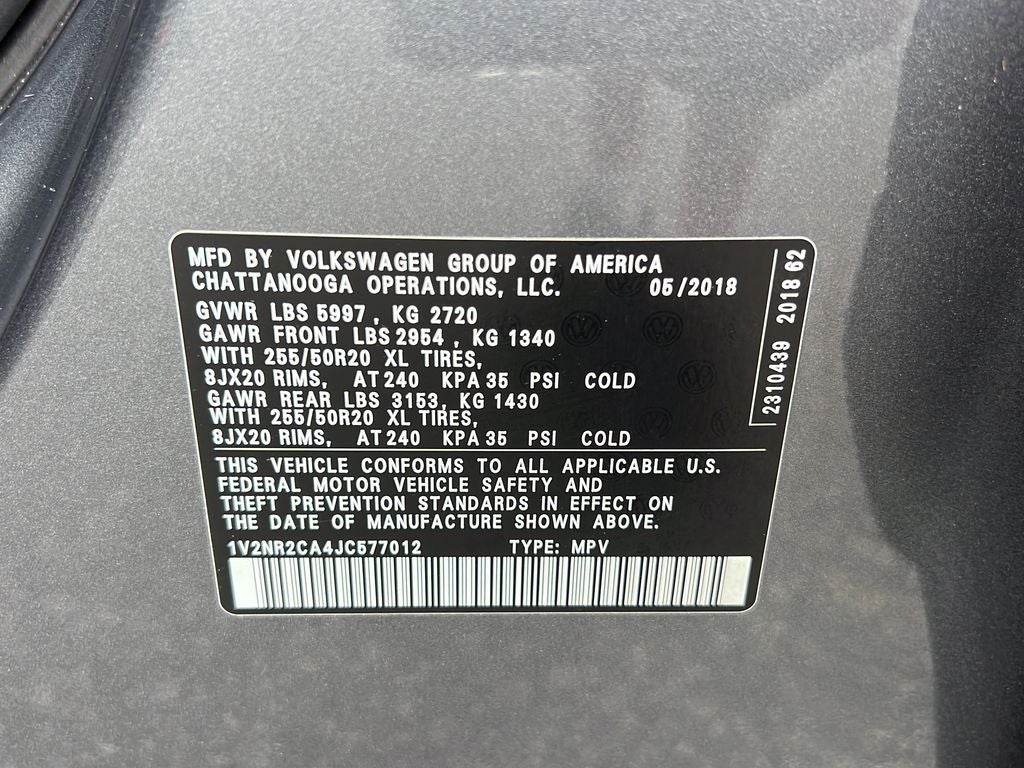 2018 Volkswagen Atlas SEL Premium 4Motion