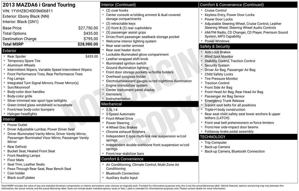 2013 Mazda Mazda6 i Grand Touring