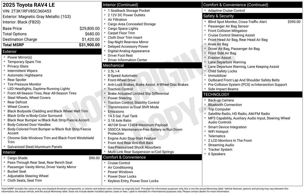 2025 Toyota RAV4 LE
