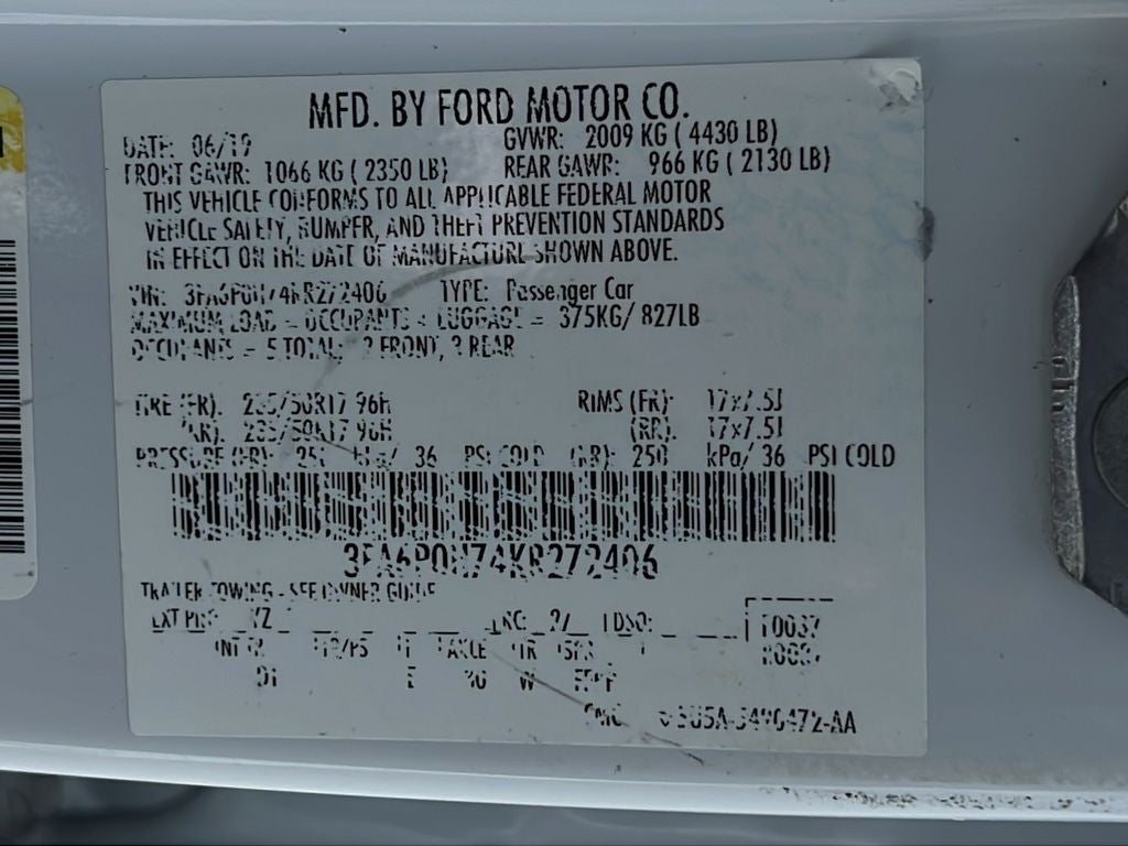2019 Ford Fusion SE