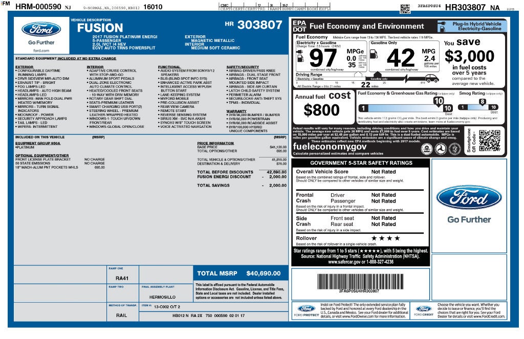2017 Ford Fusion Platinum