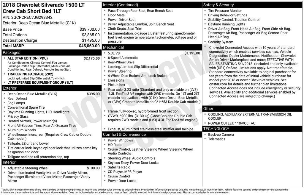 2018 Chevrolet Silverado LT LT1