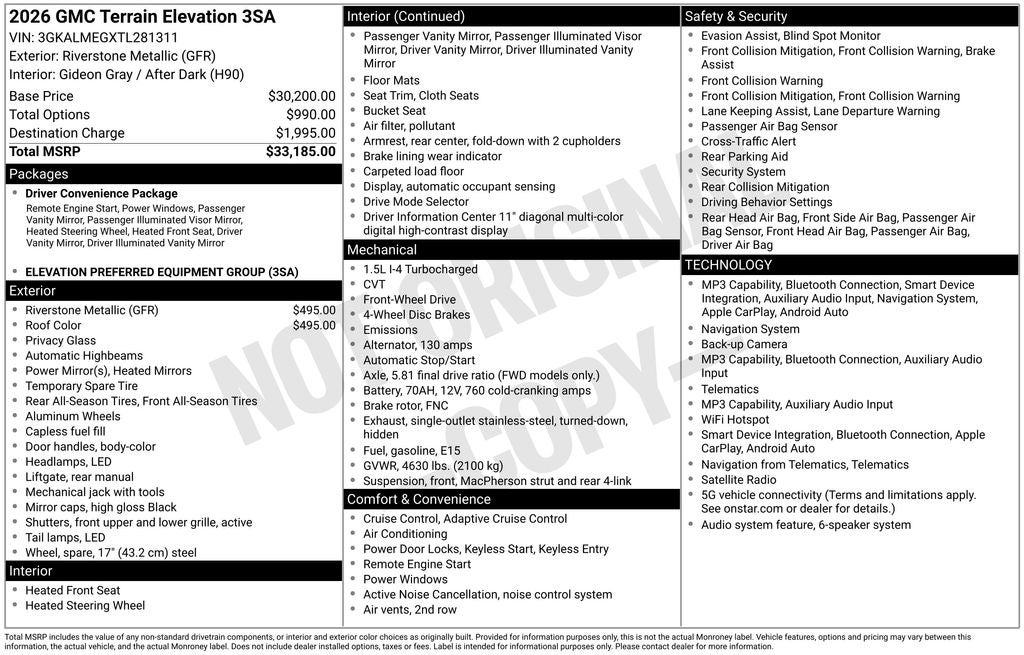 2026 GMC Terrain Elevation