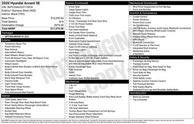 2020 Hyundai Accent SE