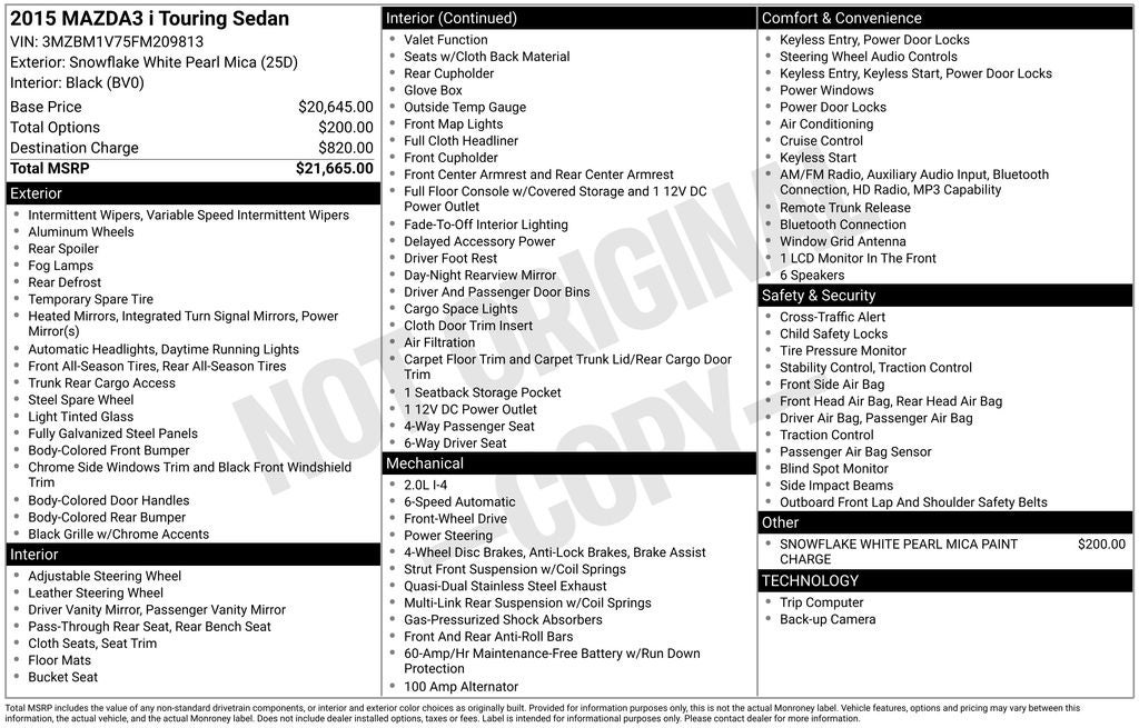 2015 Mazda Mazda3 i Touring
