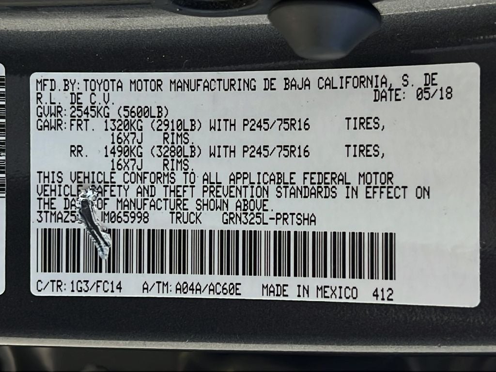 2018 Toyota Tacoma SR5 V6