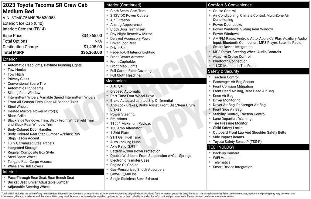 2023 Toyota TACOMA SR SR V6