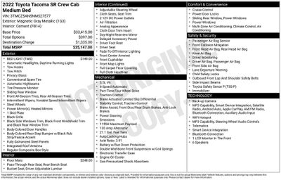 2022 Toyota Tacoma SR V6