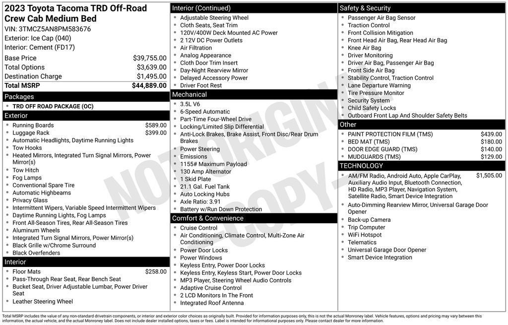 2023 Toyota Tacoma TRD Sport V6