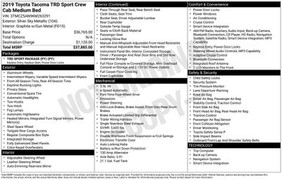 2019 Toyota TACOMA TRD SPORT TRD Sport V6