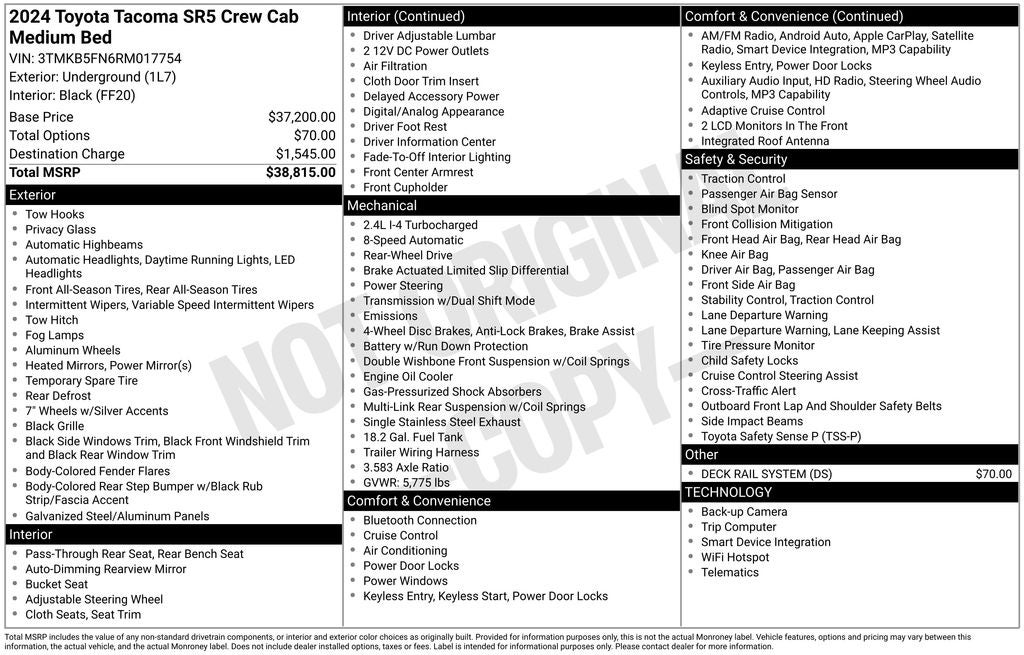 2024 Toyota TACOMA SR5 SR5