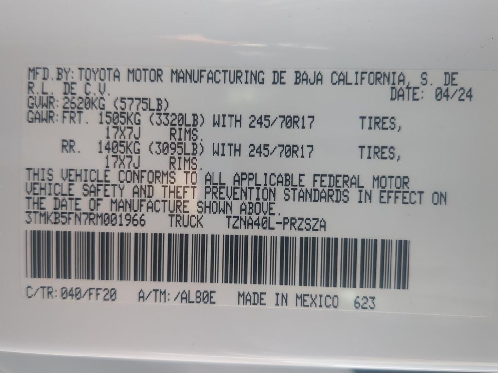 2024 Toyota TACOMA SR5 SR5