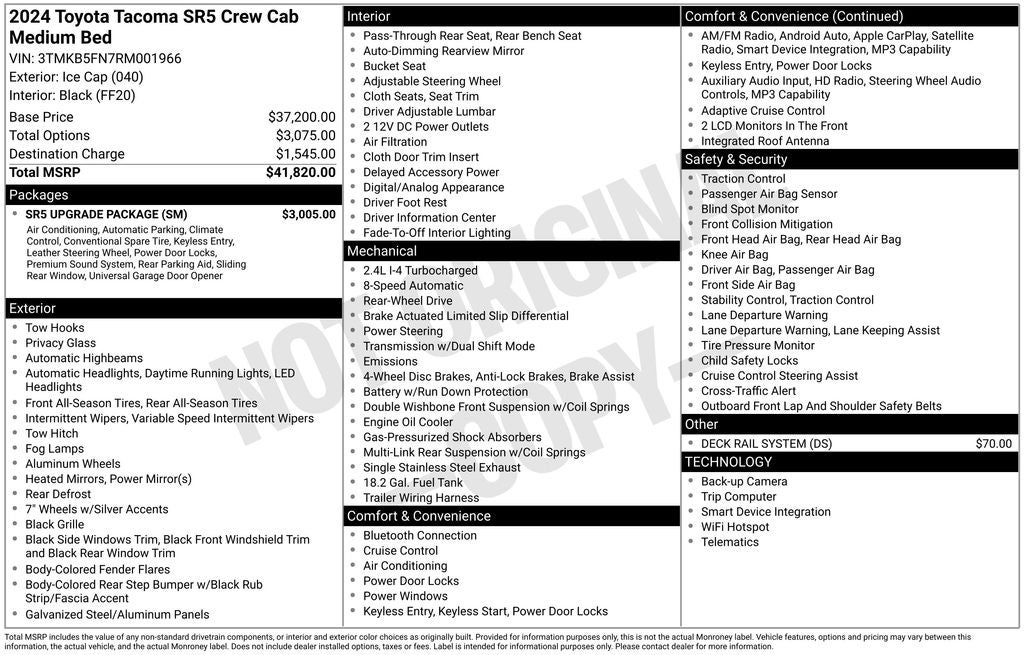 2024 Toyota TACOMA SR5 SR5
