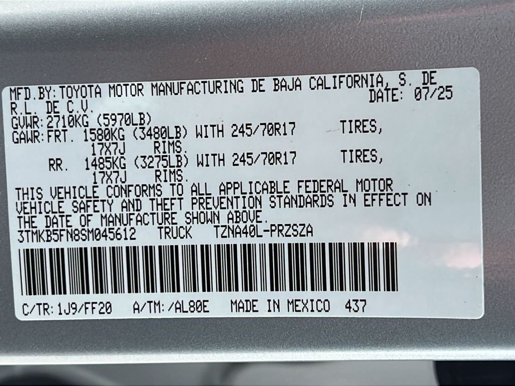 2025 Toyota Tacoma SR5