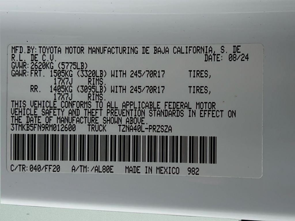 2024 Toyota Tacoma SR5