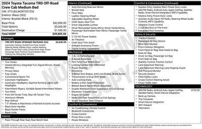 2024 Toyota TACOMA TRD OFFRD TRD Off-Road