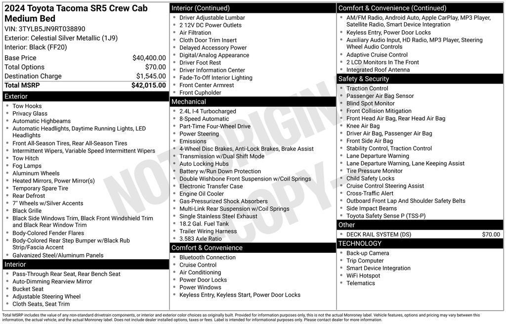 2024 Toyota TACOMA SR5 SR5