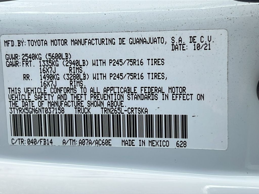 2022 Toyota Tacoma SR