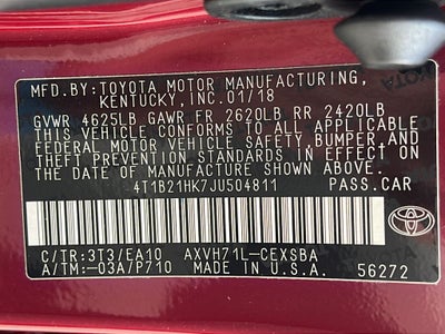 2018 Toyota Camry Hybrid SE