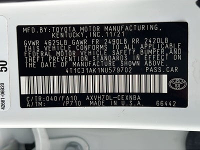 2022 Toyota Camry Hybrid LE