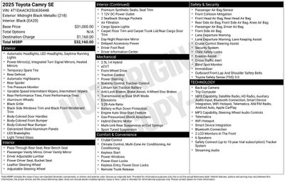2025 Toyota Camry SE