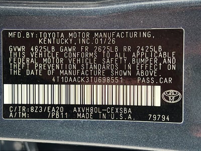 2026 Toyota Camry SE