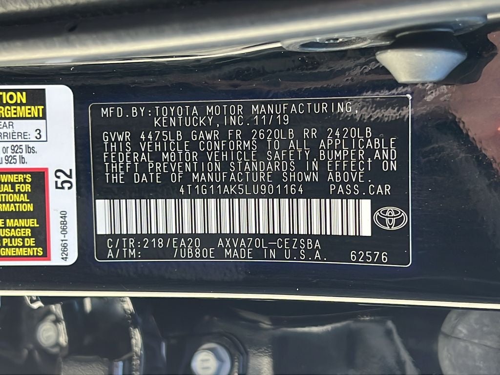 2020 Toyota CAMRY SE