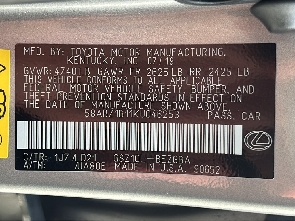 2019 Lexus ES 350 350