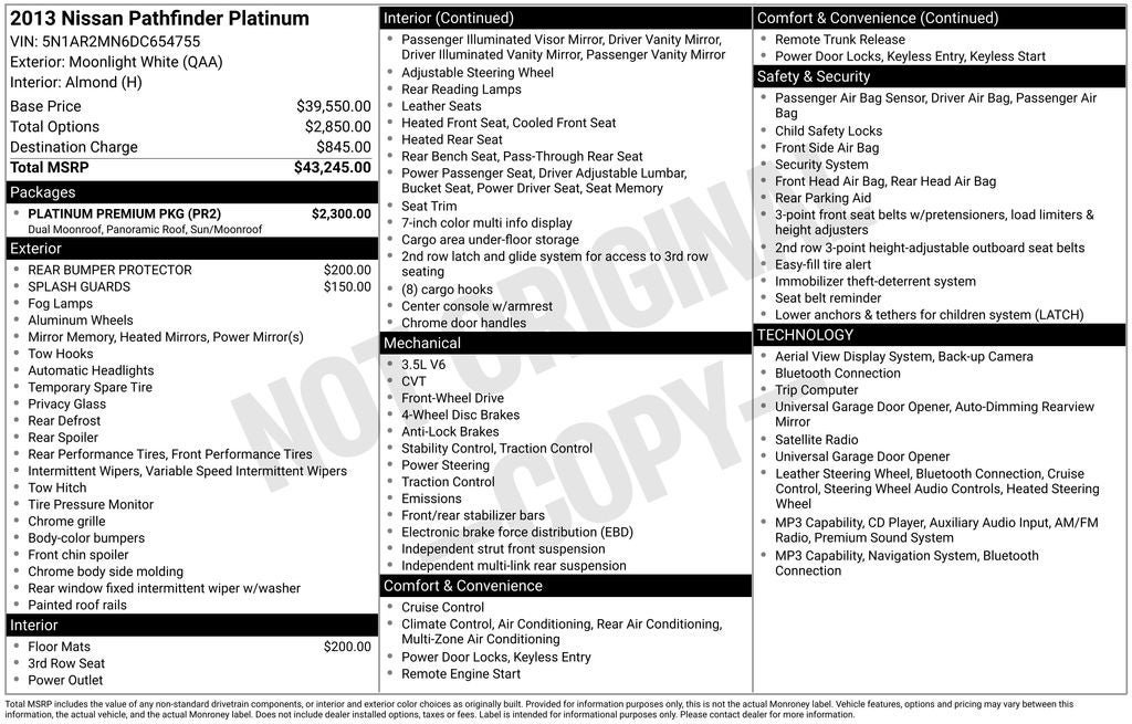 2013 Nissan Pathfinder Platinum