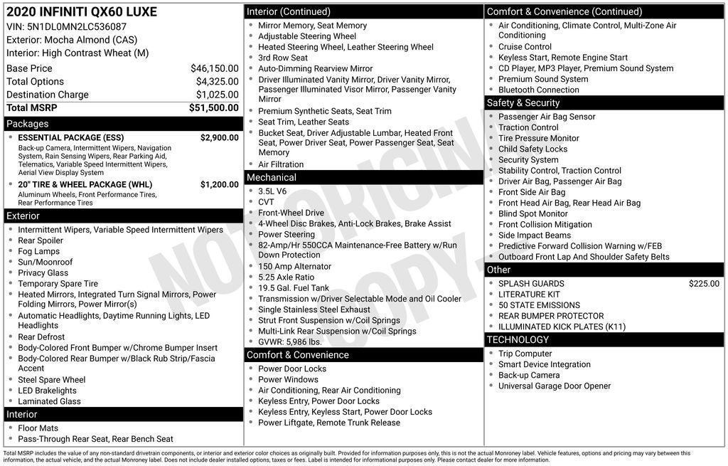 2020 INFINITI QX60 LUXE