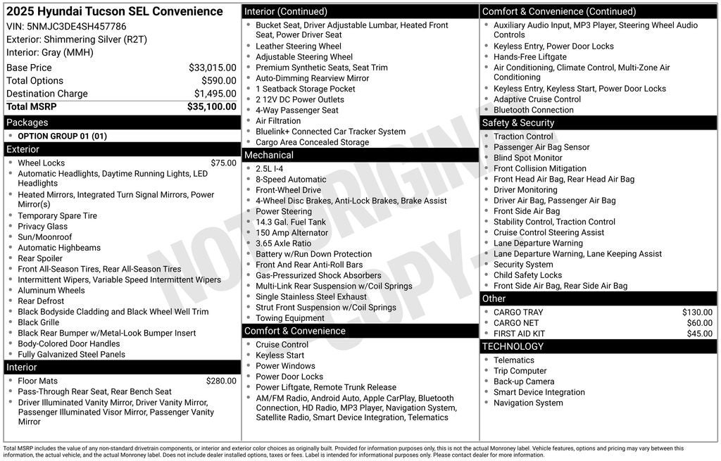 2025 Hyundai Tucson SEL Convenience