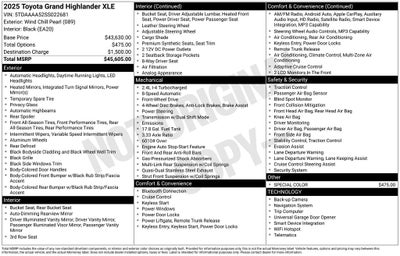 2025 Toyota GRAND HIGHLANDER XLE
