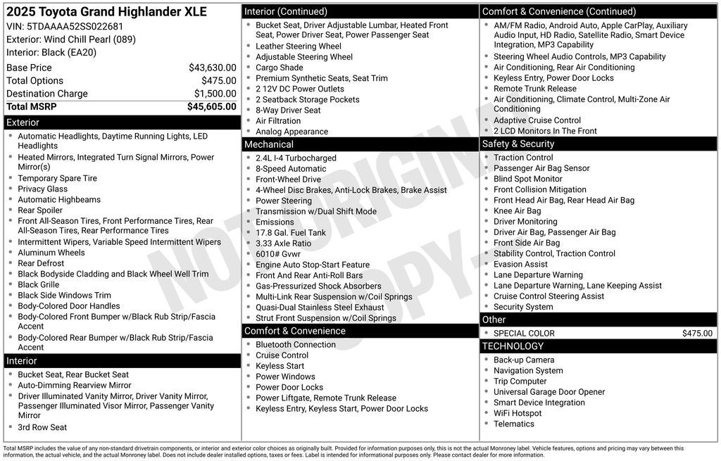2025 Toyota GRAND HIGHLANDER XLE