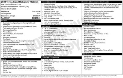 2024 Toyota GRAND HIGHLANDER Platinum