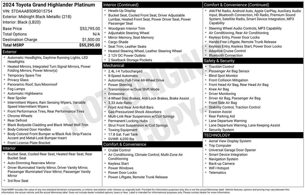 2024 Toyota GRAND HIGHLANDER Platinum