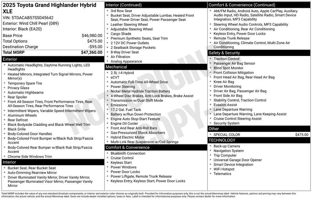 2025 Toyota Grand Highlander Hybrid XLE